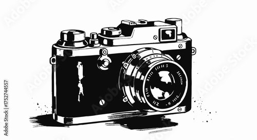 Vintage camera vector illustration a classic retro photograph device scalable graphic