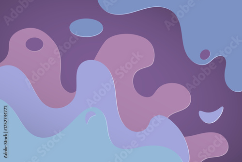 3D abstract background blue and purple color paper cut shapes. Vector design layout for business presentations, flyers, posters and invitations