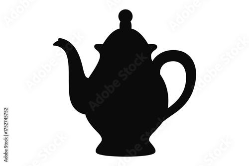 Arabic teapot silhouette vector, Old arabic coffee pot icon 