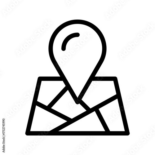 Map Pin Line Icon Minimal Location and Navigation Symbol for GPS, Travel, and Direction Concepts
