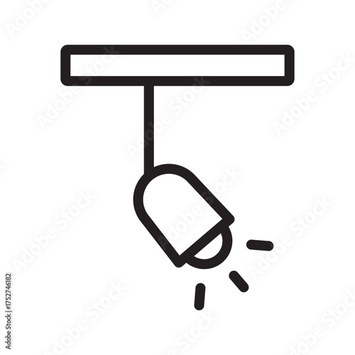 Fresnel Light Line Icon Minimal Studio and Stage Lighting Symbol for Film, Photography, and Theater Production