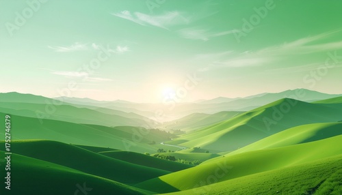 Wallpaper Mural green light color with shades 8k high resolution color gradient background Torontodigital.ca