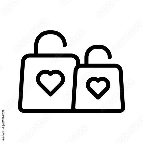 Shopping Bag Line Icon Minimal Retail and E-Commerce Symbol for Shopping, Purchase, and Store Concepts