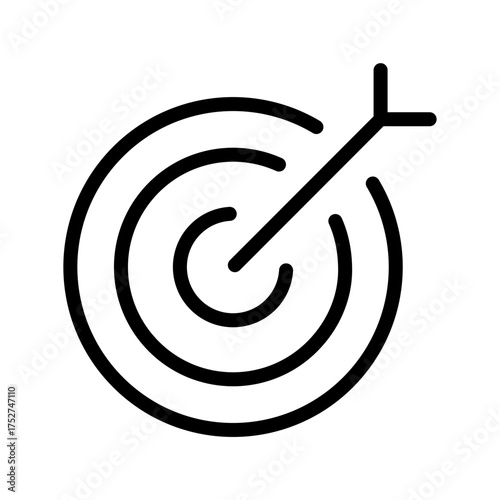 Target Line Icon Minimal Goal and Focus Symbol for Business, Marketing, and Strategy Concepts