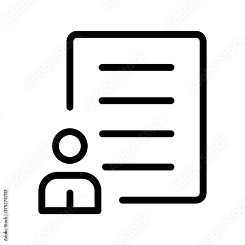 Resume or Profile Document Line Icon