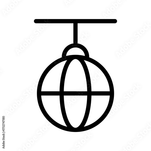 Disco Ball Line Icon Minimal Party and Dance Symbol for Nightclub, Music, and Celebration Concepts