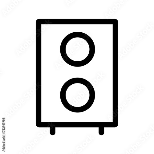 Single Speaker Icon Loudspeaker Audio Outline Vector