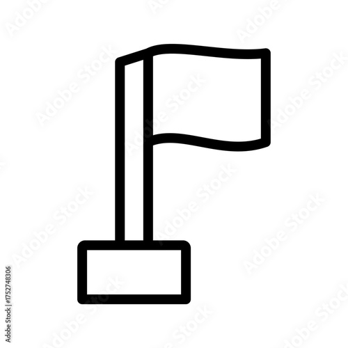 Flag on Pole Icon Goal Marker & Checkpoint Outline Vector