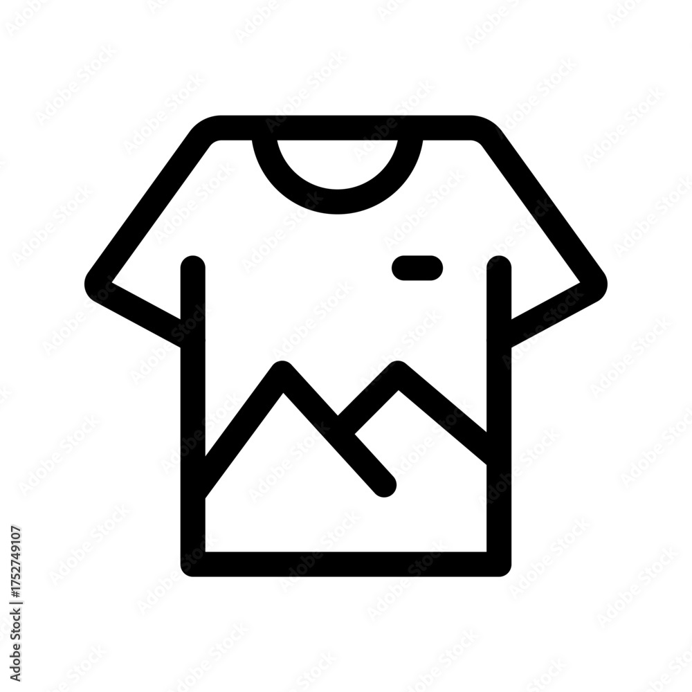 Obraz premium T-Shirt Line Icon Minimal Clothing and Fashion Symbol for Apparel, Casual Wear, and Retail Concepts