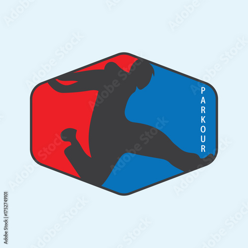 parkour style jumping illustration for logo vector image
