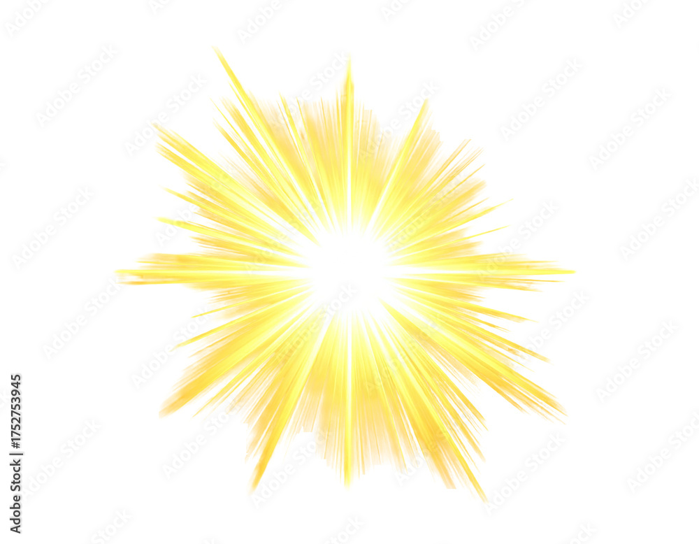 Fototapeta premium Radiant burst of bright yellow light emanates from a central point