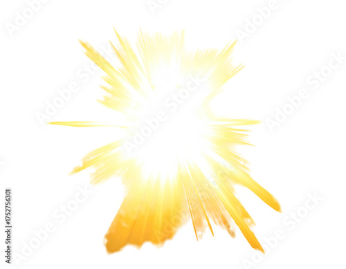Bright, radiant light explosion with sharp, jagged edges against black background