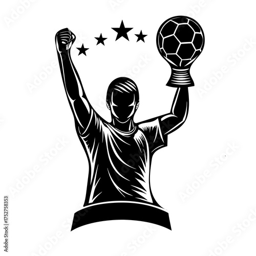 silhouette of a prayer for the winner of the football cup