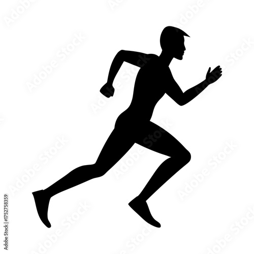 running big hair man silhouette