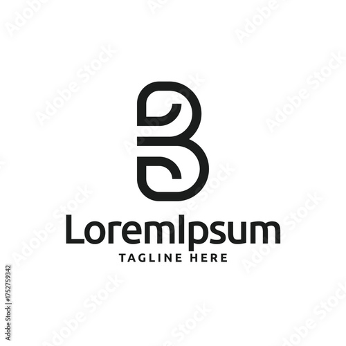 monogram simple elegant letter b logo