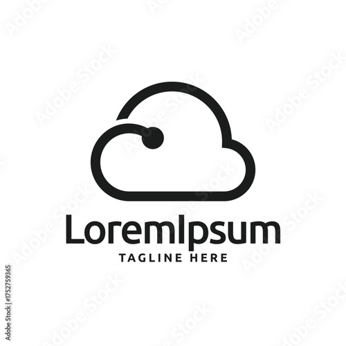Monogram modern technology cloud logo