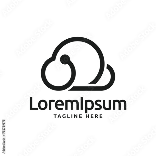 Minimalist cloud logo icon symbol