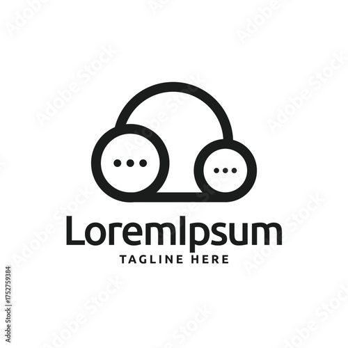 Simple technology cloud icon symbol