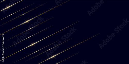 Abstract golden laser beam. Transparent isolated on black background. Vector illustration. lighting effect. directional spotlight. Eps 10