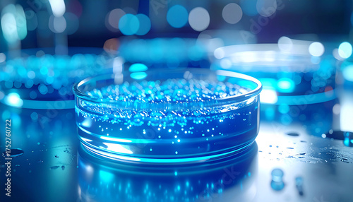 Science Lab Experiment: The image depicts the details of a scientific experiment in a sterile laboratory setting, emphasizing elements related to analysis.