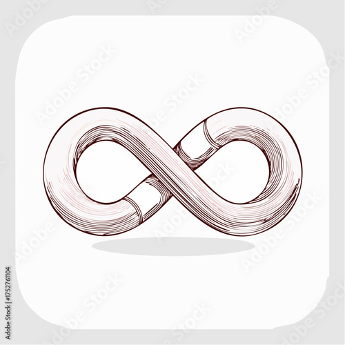 HandDrawn Infinity Symbol with Detailed CrossHatching.