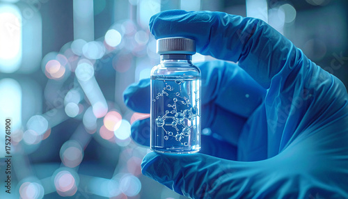 Medical Breakthrough: A gloved hand delicately cradles a vial containing a cutting-edge solution, hinting at a scientific leap forward.