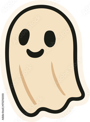 Cute ghost drawing for Halloween design for templates.