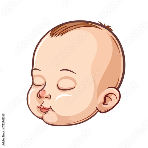 Young child boy character with a cartoon vector illustration of a smiling face and big eyes