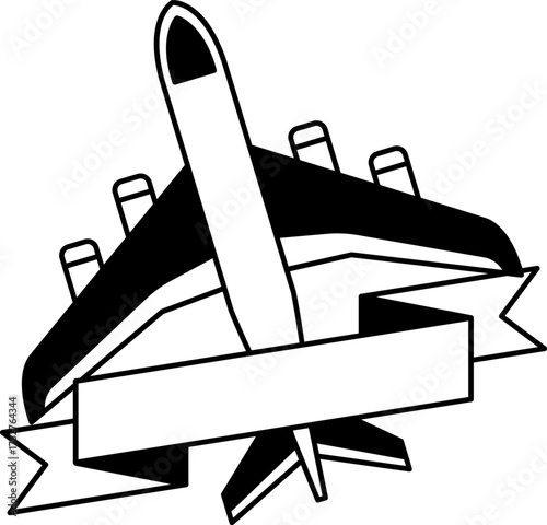 black and white logotype of an isolate Airplanes