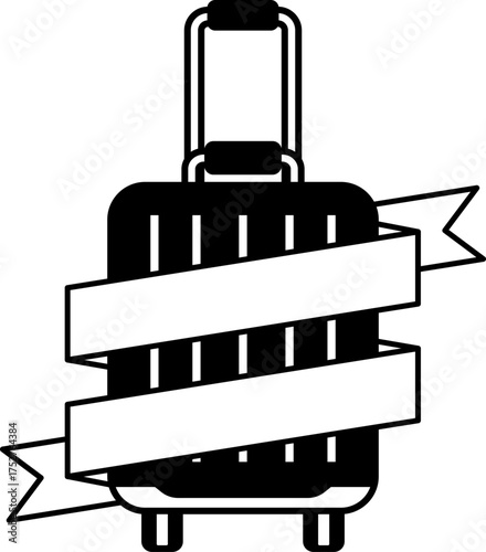 black and white logotype of an isolate Luggage