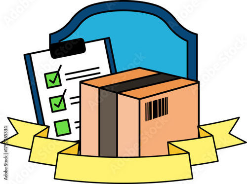 logotype of Percel box and clipboard
