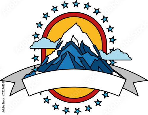 logotype of isolate Snowy mountains.