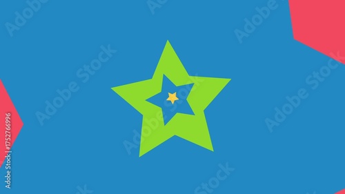 Pop Art Star Tunnel Background Loop Retro Geometric Animation