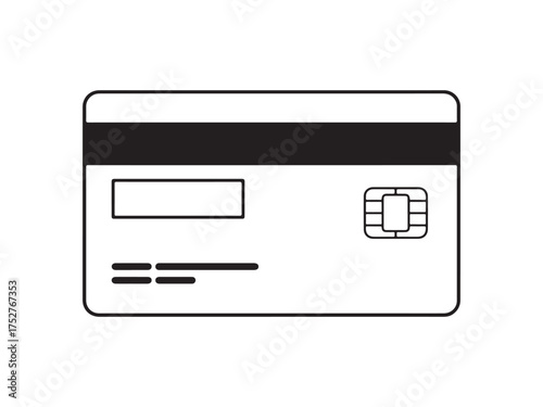 Clean line art design of a credit card chip and magnetic strip