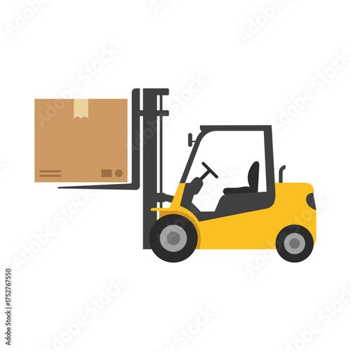 Flat Illustration of a Forklift