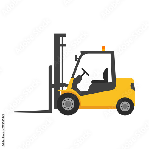 Flat Illustration of a Forklift