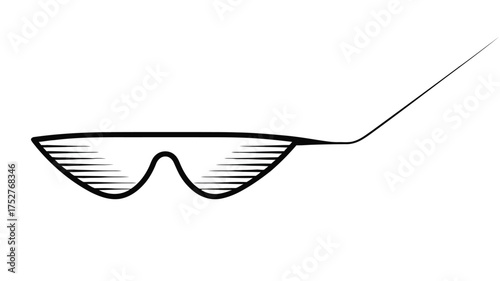 Sleek, modern sunglasses with a minimalist design and sharp lines.