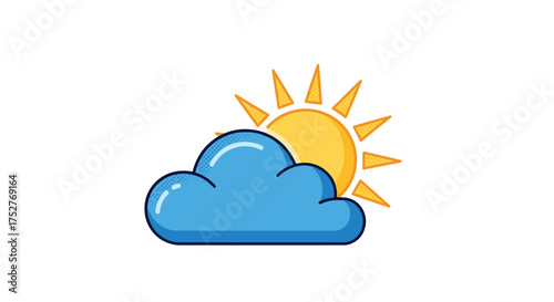 Sunny weather with clouds covering some of the bright sun.