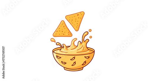 Delicious cheese dip with crunchy tortilla chips for a savory snack experience.