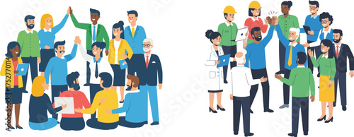 abstract  teamwork with collaboration  colorful background