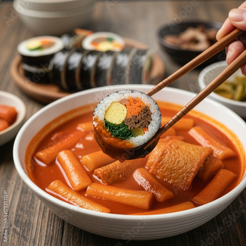 korean_tteokbokki_with_gimbap_traditional_street_food