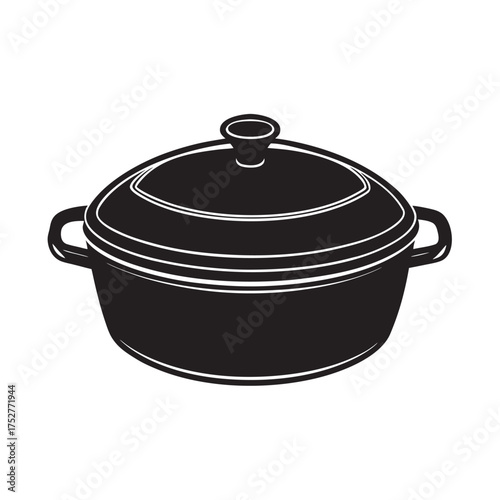 Ceramic Casserole Dish Silhouette Artwork