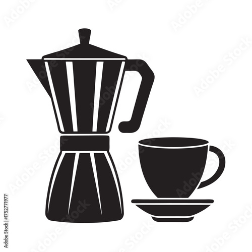 Ceramic Coffee Set Silhouette Design