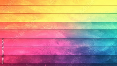 Colorful wooden planks background with rainbow gradient effect.