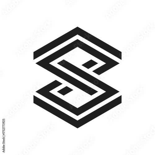 Geometric Abstract Interlocking S Letter Logo Icon
