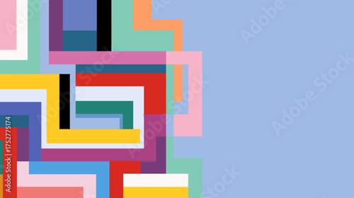 Abstract art poster of colorful labirynth 