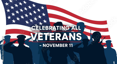 Veterans Day Celebration Poster Design Vector