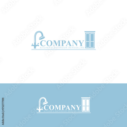 Kitchen and Bathroom Remodeling Faucet Logo Template