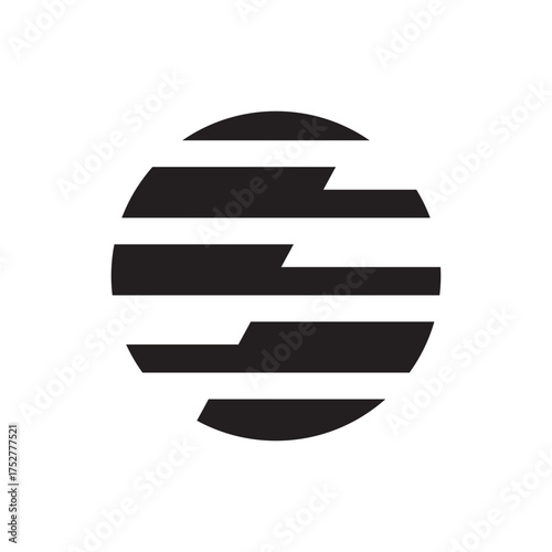 Abstract Striped Circle Global Technology Icon

