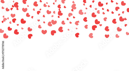 Valentine's Day heart shaped confetti Love valentine background with pink petals of hearts on transparent background.	
